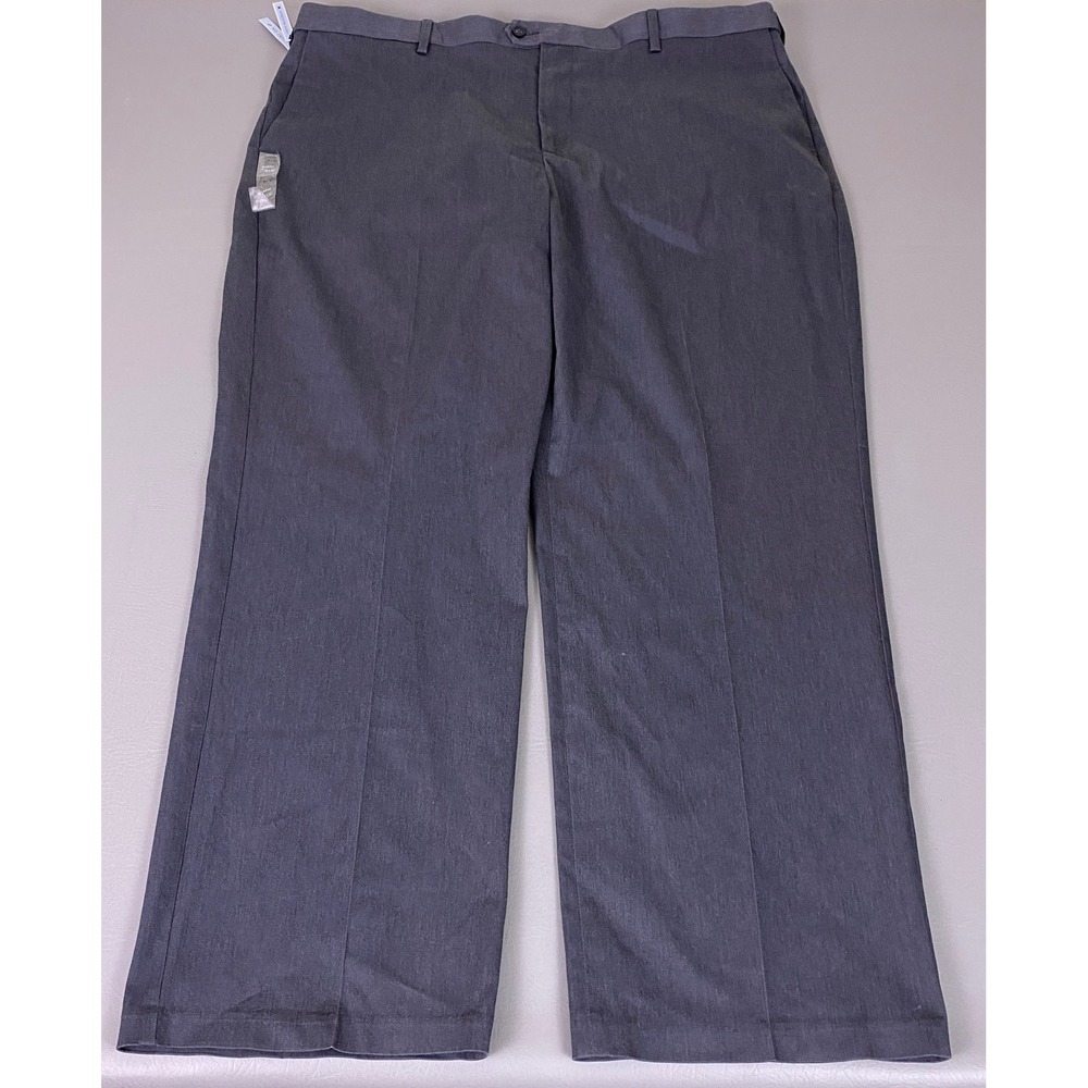 Croft & Barrow Dress Pants Men's 44x32 Classic‎ Fit Charcoal Gray Flat Front NWT